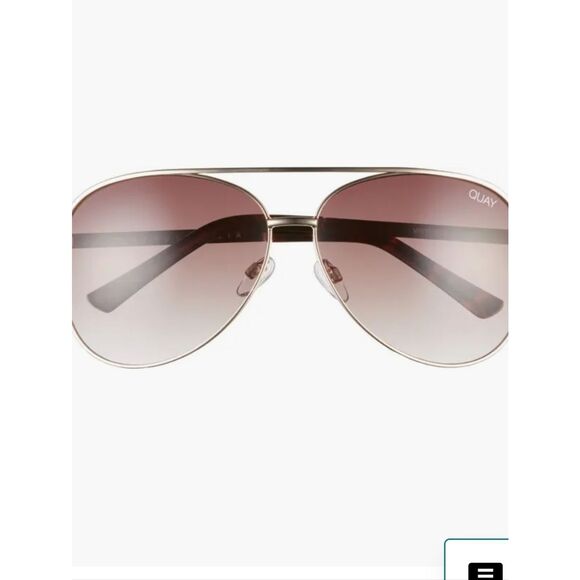 Quay Australia Vivienne 64MM Aviator Sunglasses- Gold/Brown main image 6